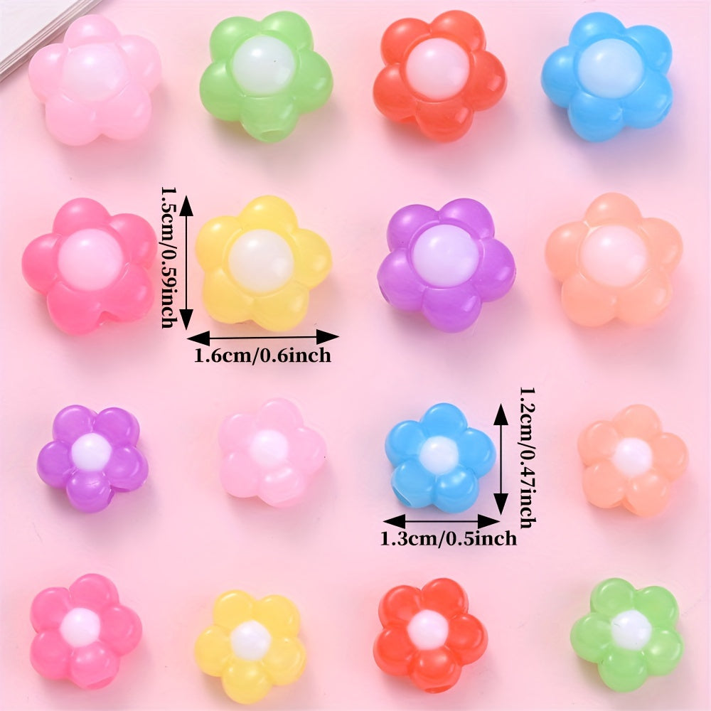 20pcs Flower Shaped Acrylic Spacer Beads