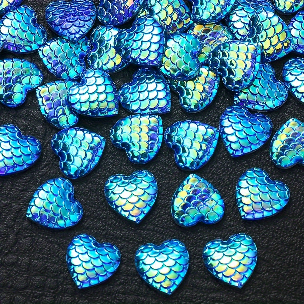 30PCS 12mm Heart-Shaped Serpentine Resin Bead Set