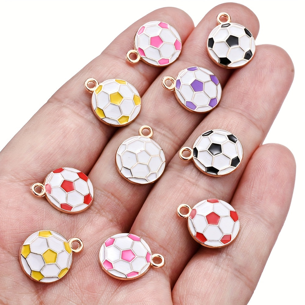 10PCS 13×17mm Colorful Football Acrylic Pendant Set