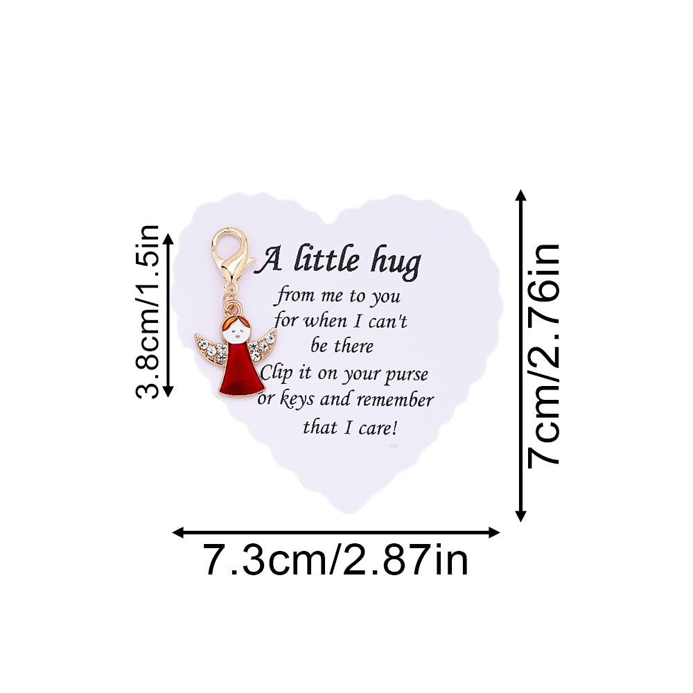 Red Angel Keychain with Thank You Card