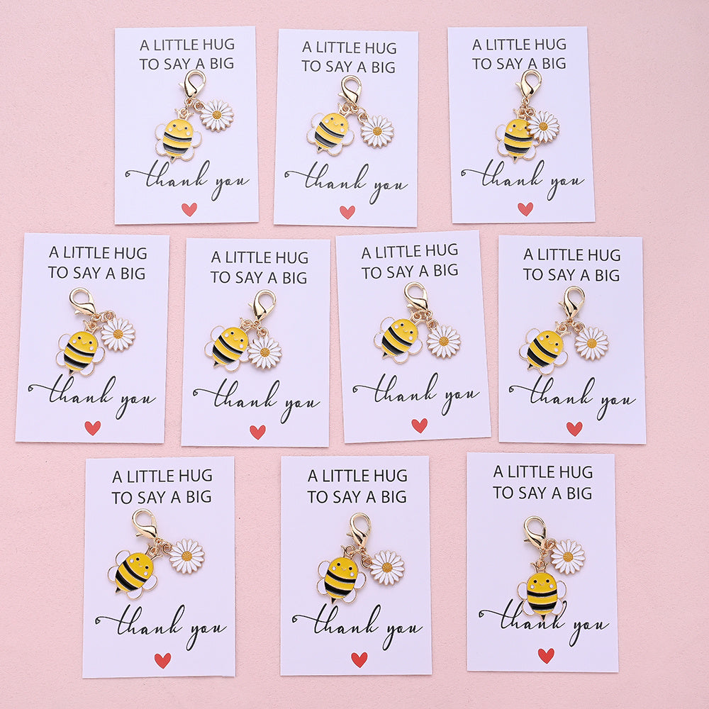 5/10-Set Bee & Daisy Flower Keychain Gift Set