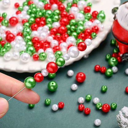 100/200/500pcs Christmas Design Artificial Pearl Beads