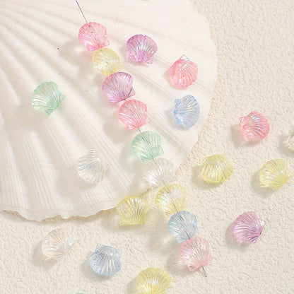 50pcs 11x13mm Ocean Style Shell Acrylic Beads