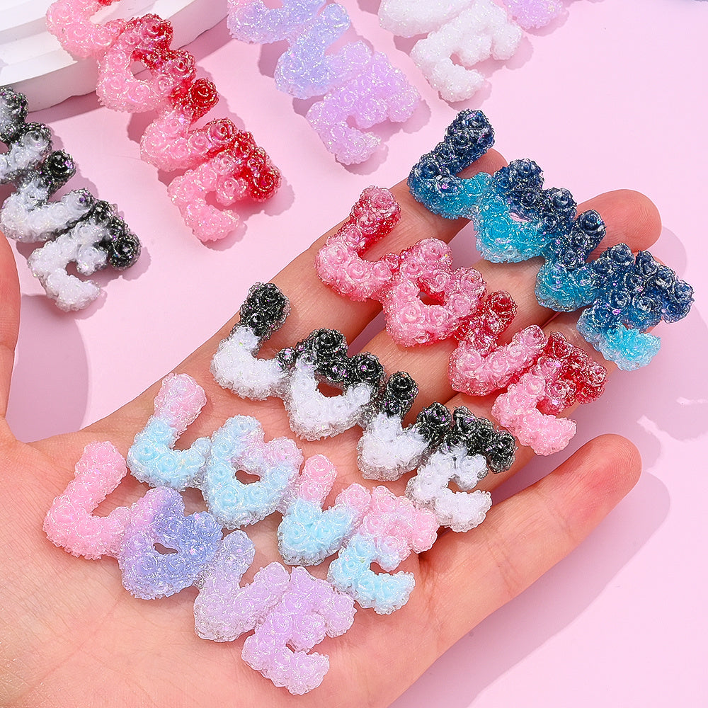 Glow LOVE Resin Letter Patches