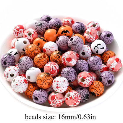 Halloween Printed Wooden Beads