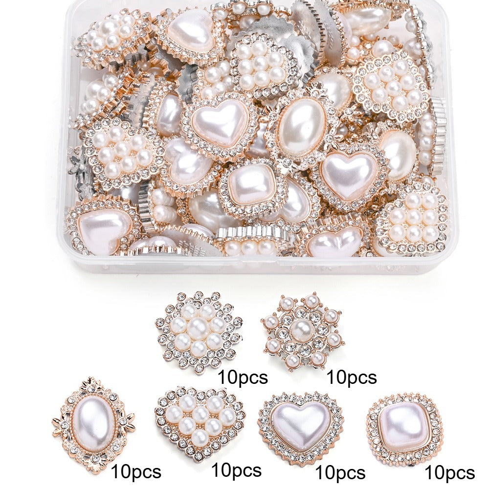 60pcs/box Acrylic Imitation Pearl Flatback Beads