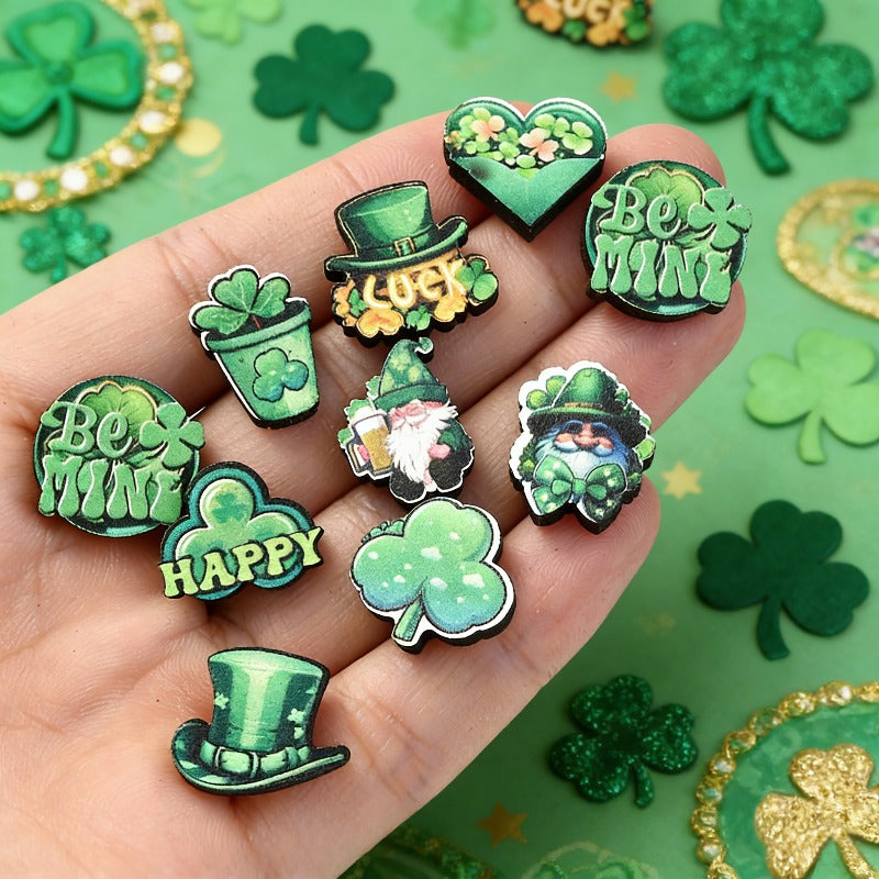Green Lucky Stud Earrings