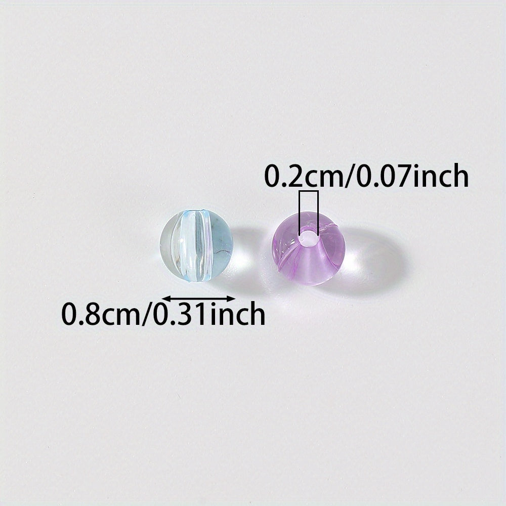 100pcs 8mm Macaroon Color Transparent Acrylic Beads