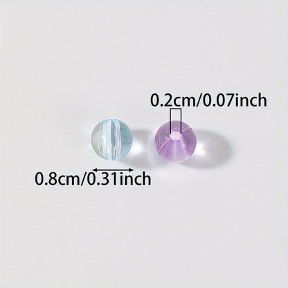 100pcs 8mm Macaroon Color Transparent Acrylic Beads