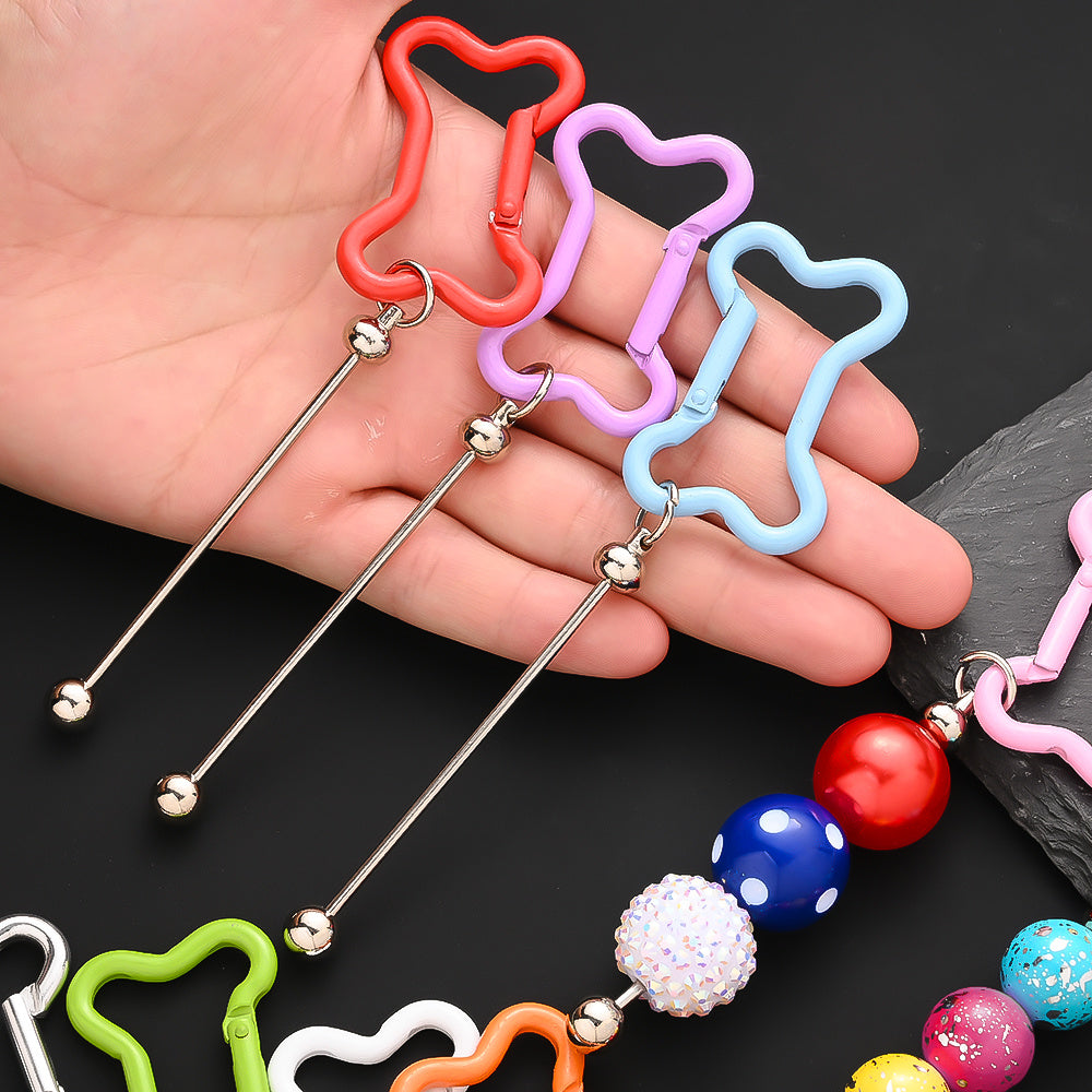 Beadable Bone Shape Keychain Kit
