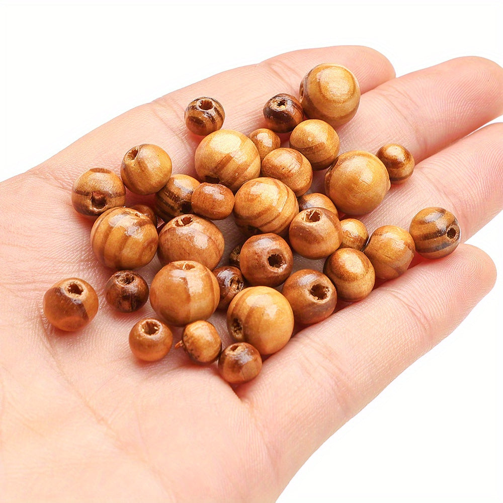 100/200/300pcs 6mm/8mm/10mm Peach Wood Round Beads