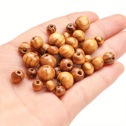 100/200/300pcs 6mm/8mm/10mm Peach Wood Round Beads