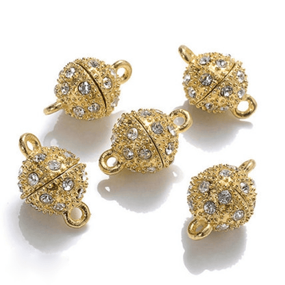5 Pairs 14×8mm Rhinestone Magnetic Jewelry Clasps