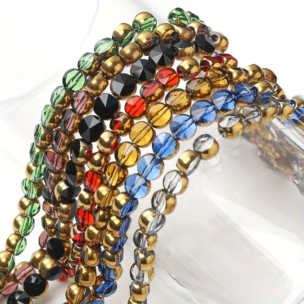 49PCS 6mm 16-Sided Faceted Glass Bead Set