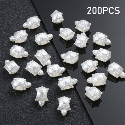 White Money Turtle Acrylic Beads