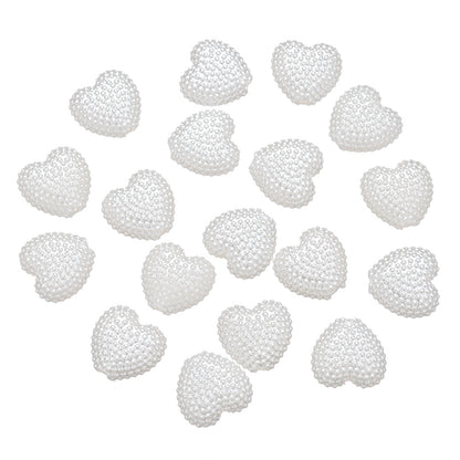50pcs 12mm Pure White Acrylic Heart Beads