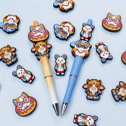 Silicone Owl and Fox Focus Spacer Beads
