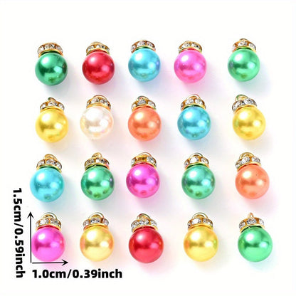 Rhinestone Imitation Pearl Charms