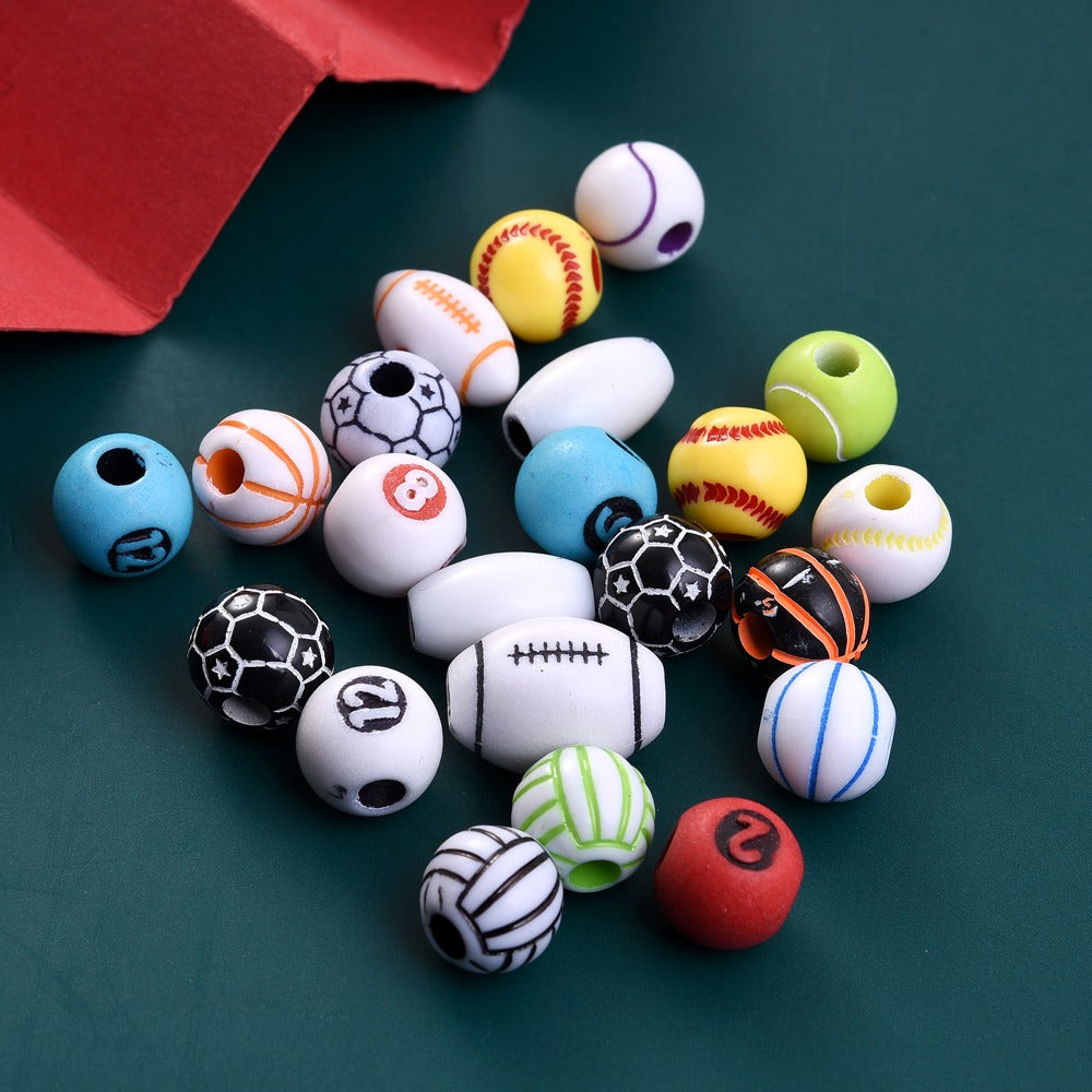 50pcs 39 Styles Mixed Sports Ball Beads