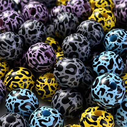Leopard Print Wooden Spacer Beads