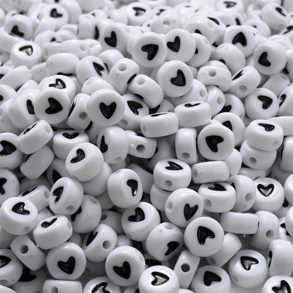 4x7 mm Acrylic Heart Beads