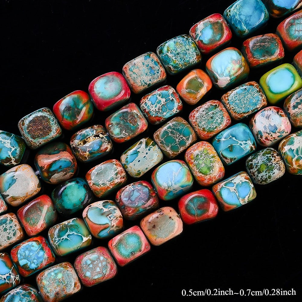 Orange Blue Stone Spacer Beads