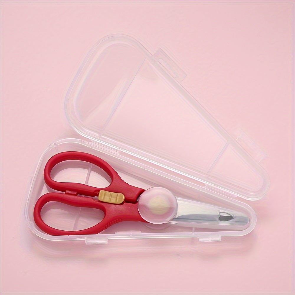 1PC Wave Heart Safety Scissors with Protective Cover