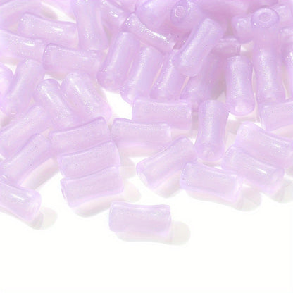 Glitter Bamboo Tube Acrylic Beads