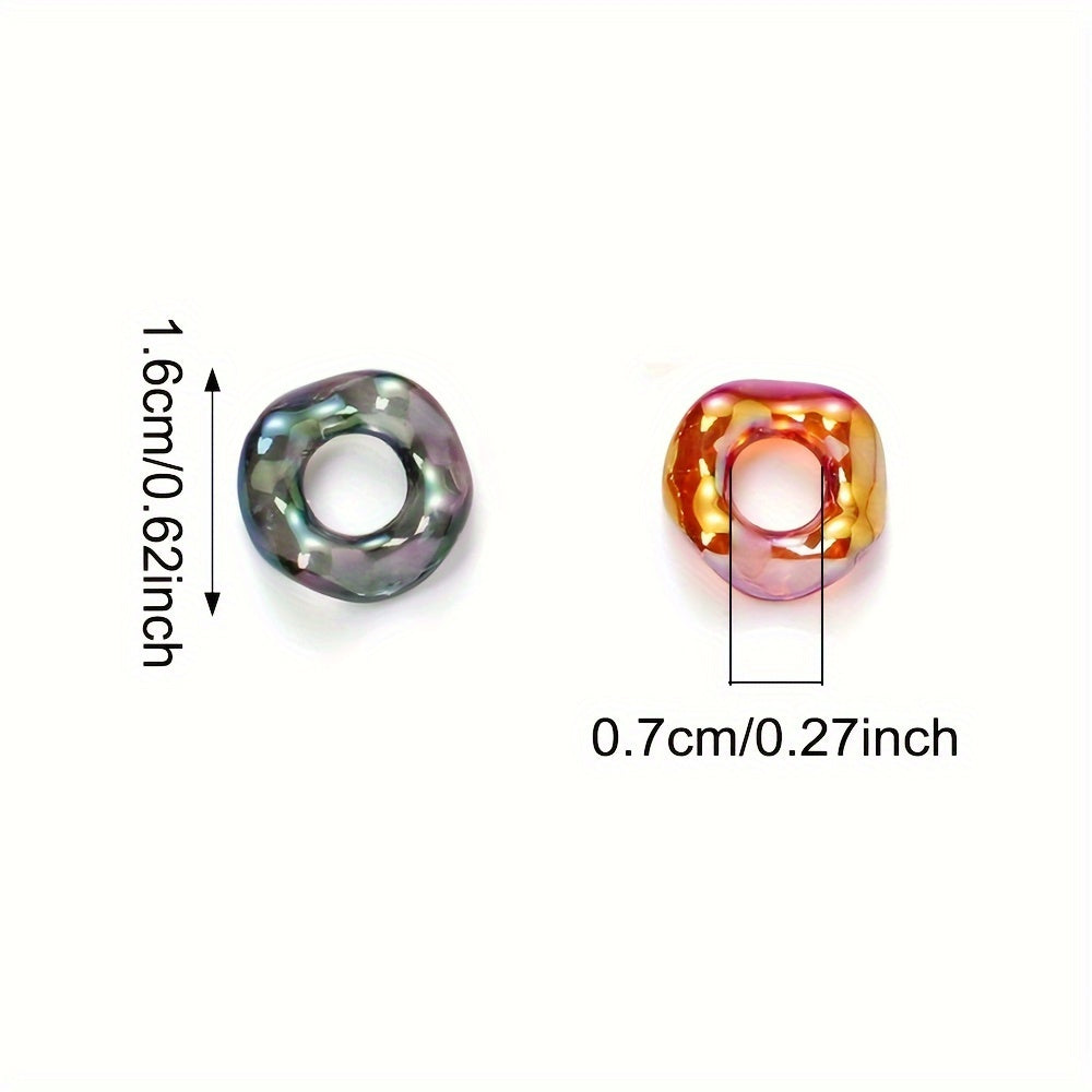 20pcs 16mm Shiny Acrylic Wave Ring Beads