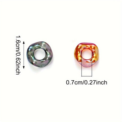 20pcs 16mm Shiny Acrylic Wave Ring Beads
