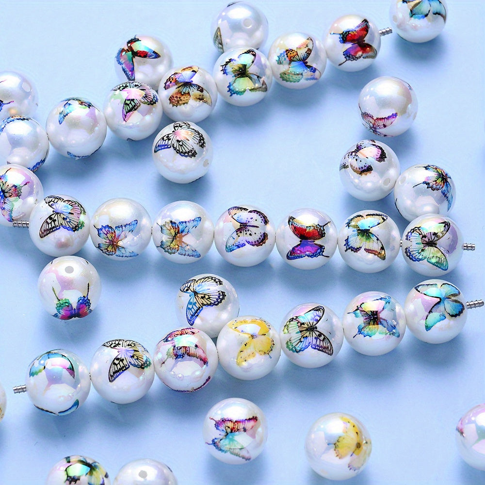 10pcs 16mm Bohemian Shiny Butterfly Acrylic Beads