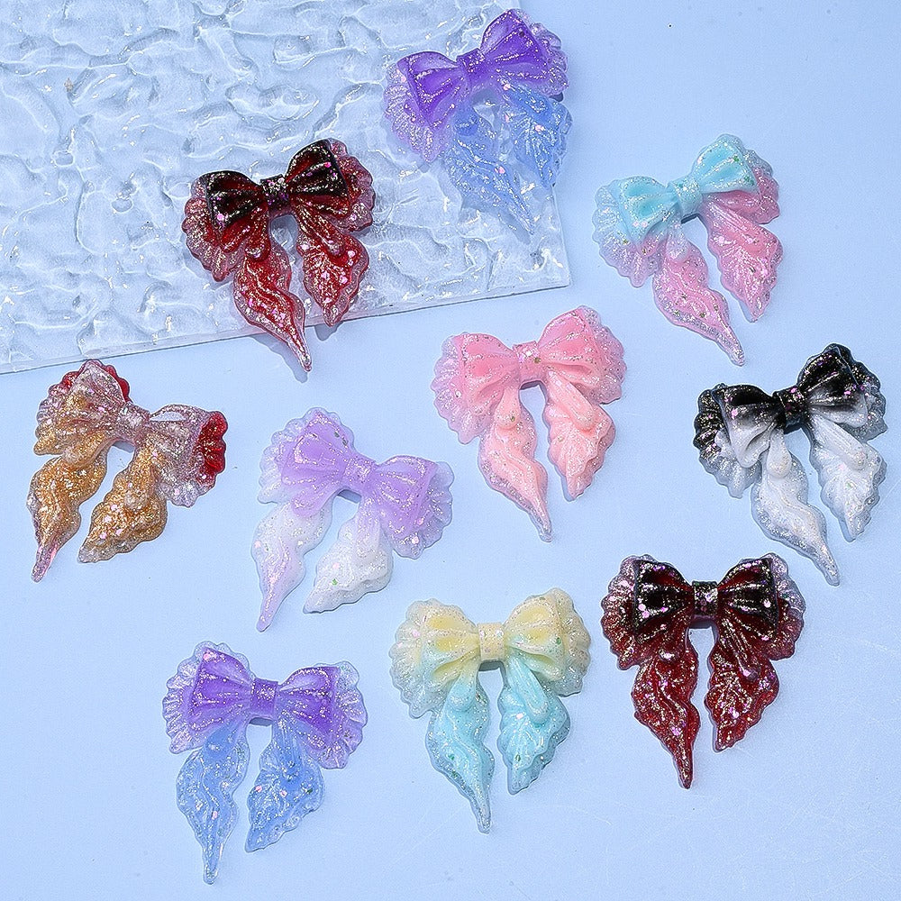 Glow Gradient Bow Resin Patches