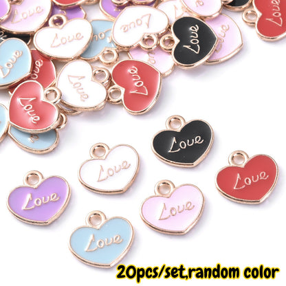 Love Letter Heart Enamel Charms