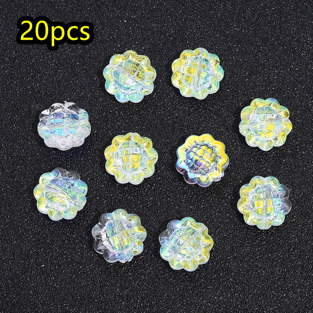 AB Iridescent Sunflower Glass Beads