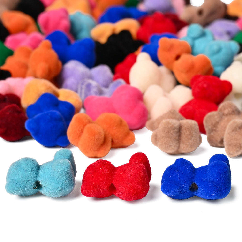 Flocked Bear Resin Beads