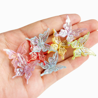 30pcs/set 25mm Transparent Butterfly Acrylic Beads