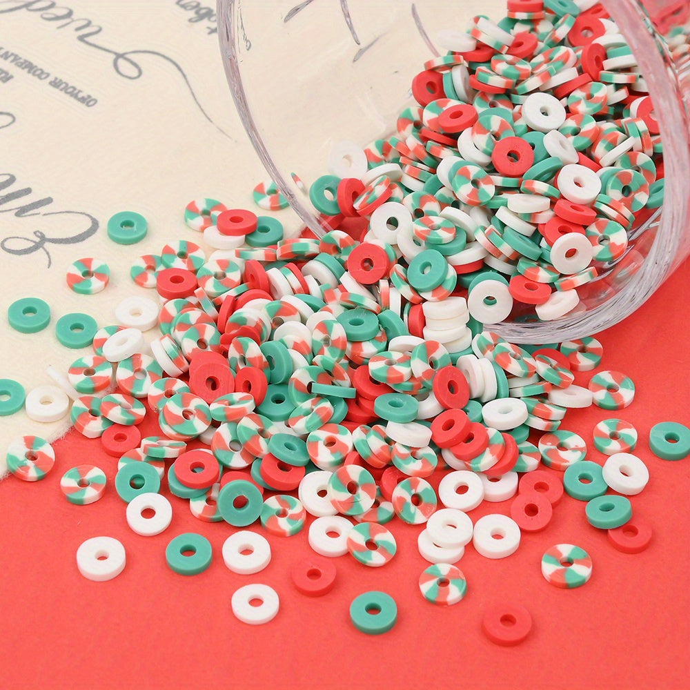 50g/bag 6mm Christmas Polymer Clay Heishi Beads