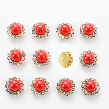 Flower Rhinestone Pearl Cabochons