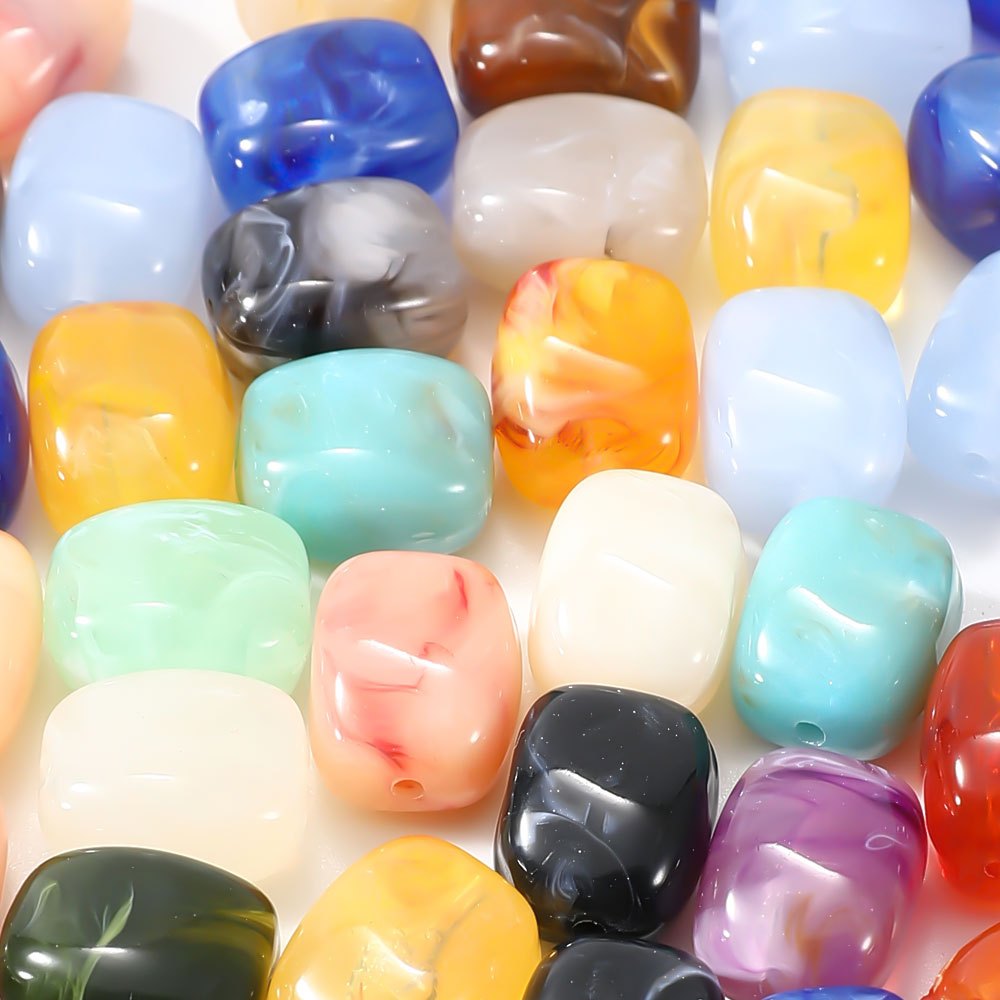 Multicolor Acrylic Straight-Hole Spacer Beads