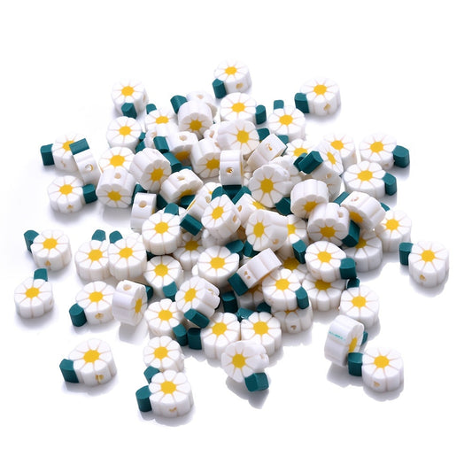 Daisy Polymer Clay Beads
