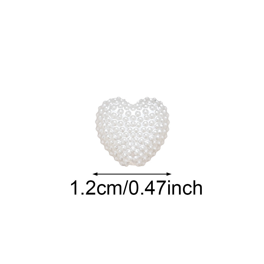 50pcs 12mm Pure White Acrylic Heart Beads
