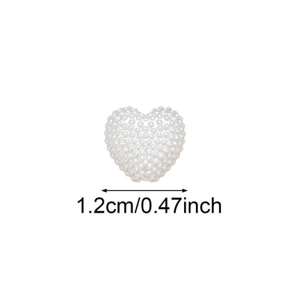 50pcs 12mm Pure White Acrylic Heart Beads