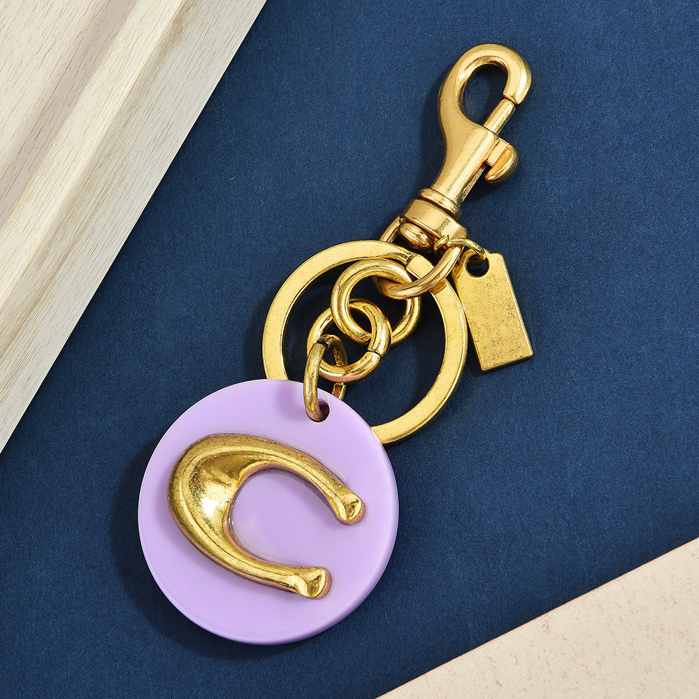 1PC 10.5cm Rainbow C Letter Keychain Bag Charm