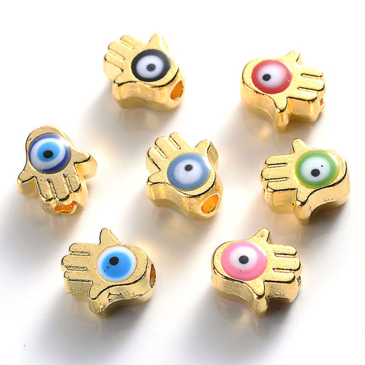 10PCS Mini Multicolor Evil Eye Spacer Bead Set
