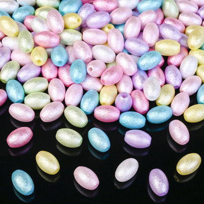 Acrylic Wrinkle Oval Beads
