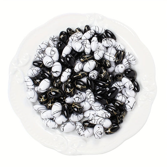 Black Gold Silk Thread Acrylic Beads