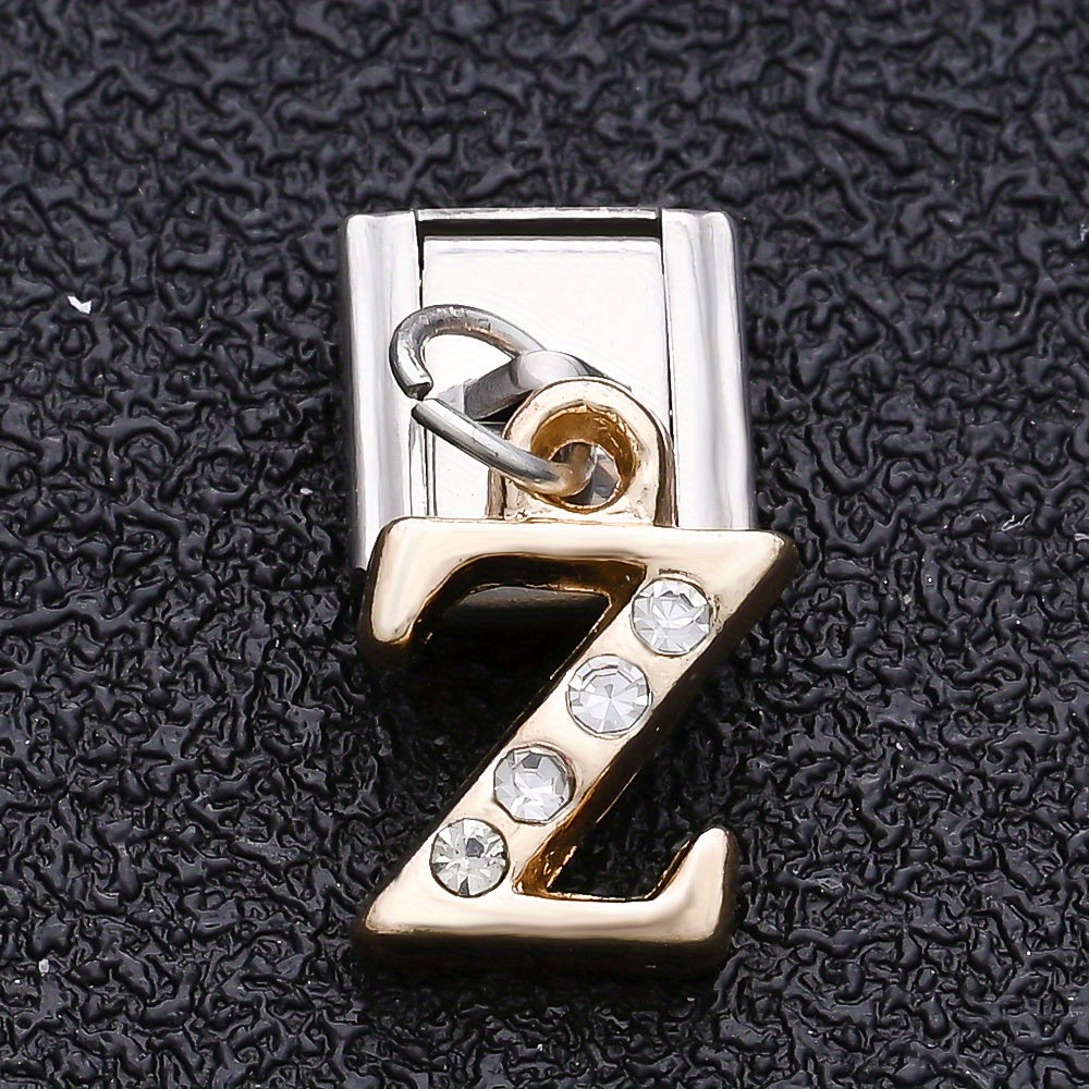 1PC Rhinestone A-Z Letter Modular Bracelet Charm Set