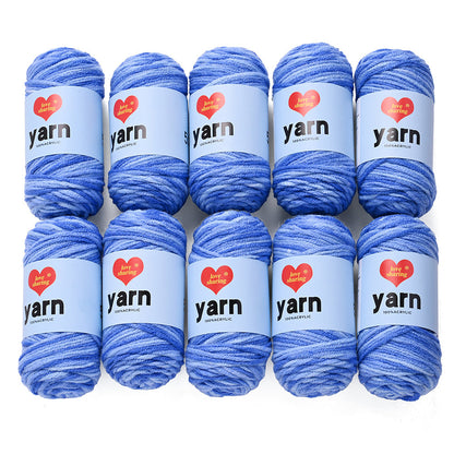 10PCS 10×4cm Rainbow Gradient Polyester Knitting Yarn