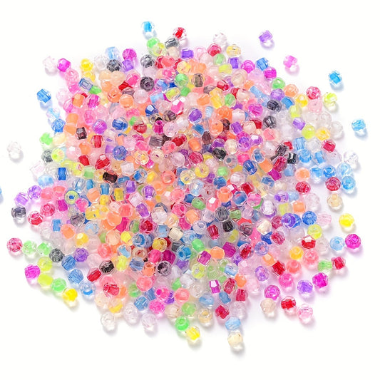 Transparent 4 mm Diamond-Shaped Glass Beads