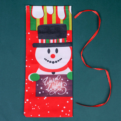 1/3PCS 13×32cm Christmas Character Wine Bottle Bag Set